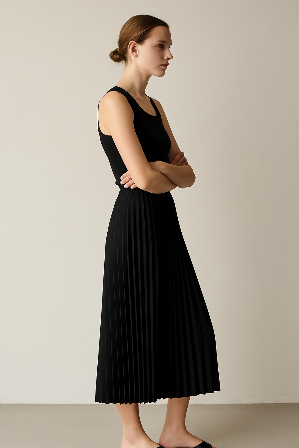 Eva | Pleated Midi Skirt