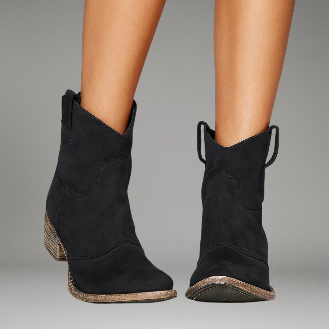 Women’s Ankle Boots with Side Zipper and Block Heel
