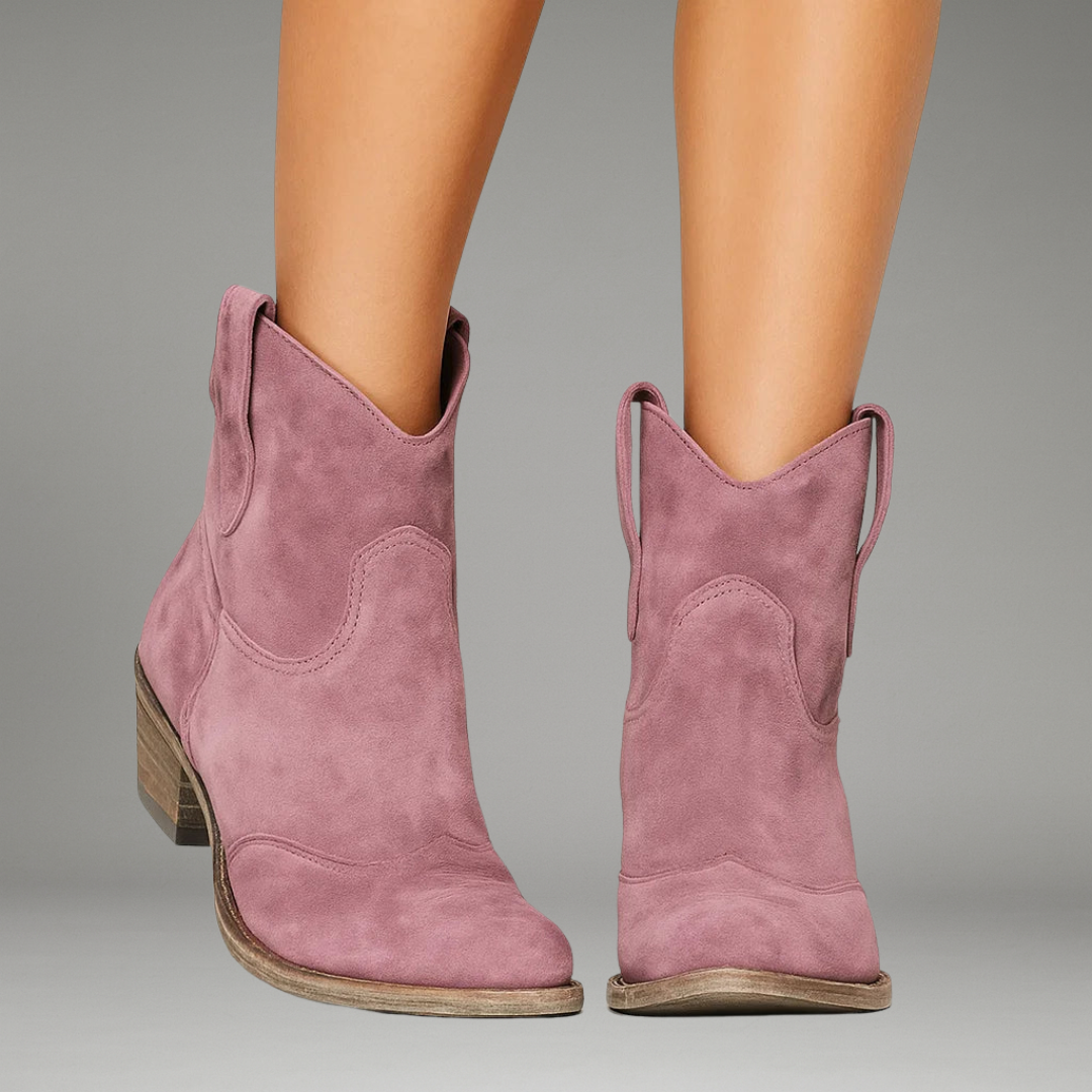 Women’s Ankle Boots with Side Zipper and Block Heel