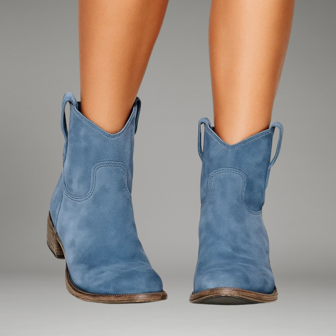 Women’s Ankle Boots with Side Zipper and Block Heel