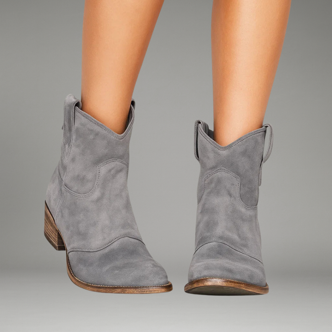 Women’s Ankle Boots with Side Zipper and Block Heel