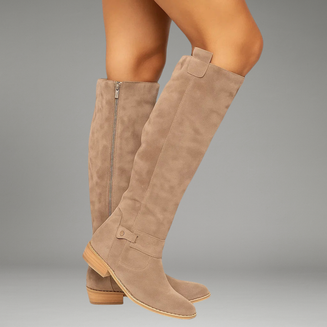 Women’s Ankle Boots with Side Zipper and Patterned Sole