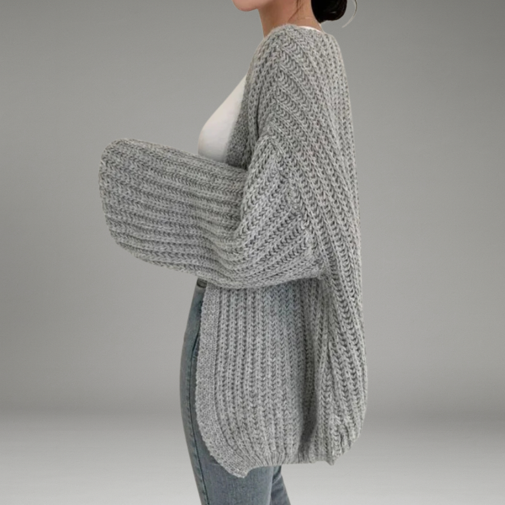 Women’s Cardigan with Open Front and Long Sleeves