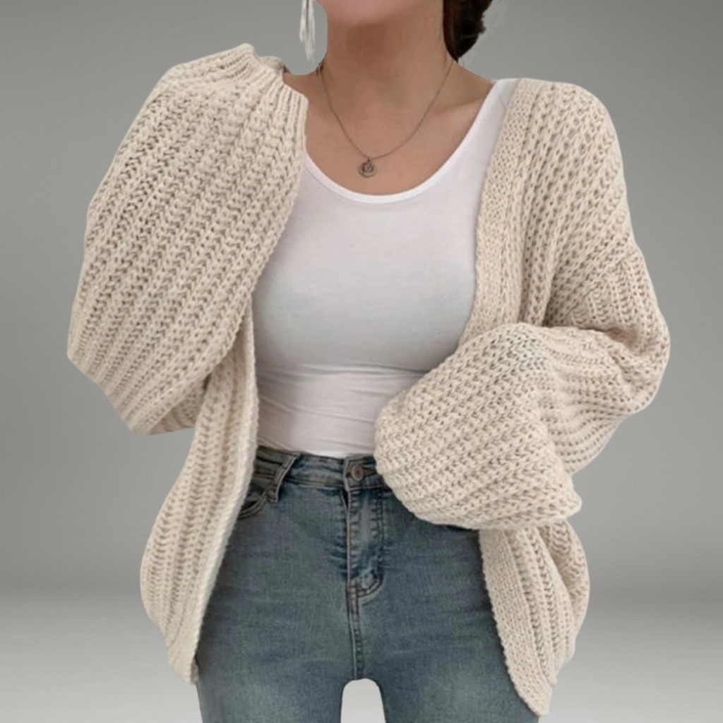 Women’s Cardigan with Open Front and Long Sleeves