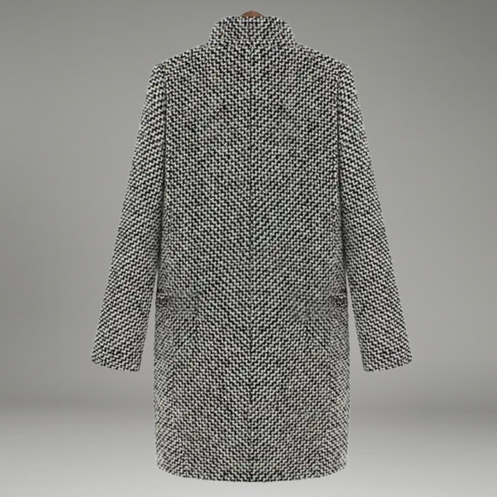 Women’s Coat with Notched Collar and Double Button Closure