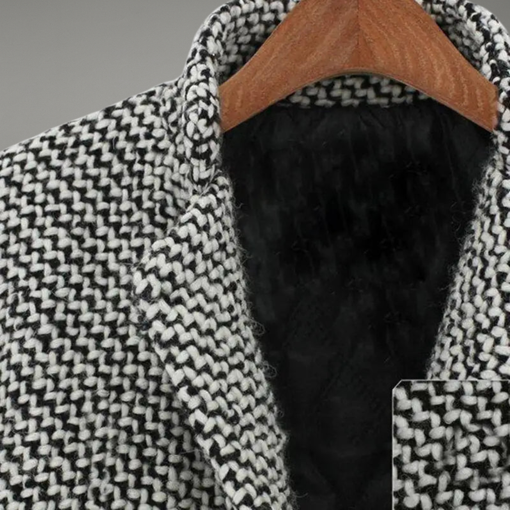 Women’s Coat with Notched Collar and Double Button Closure