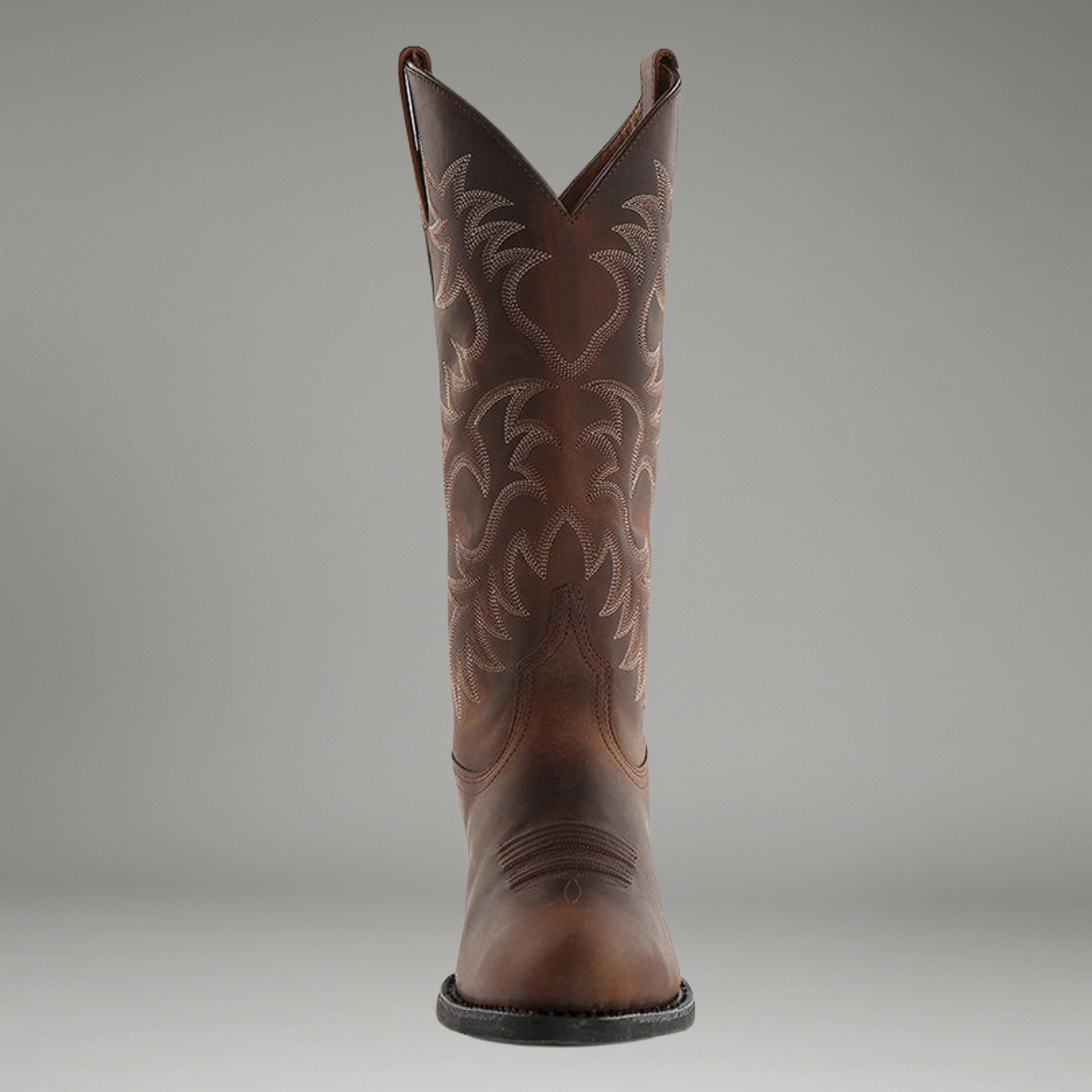 Women’s Cowboy Boots with Pointed Toe and Stacked Heel