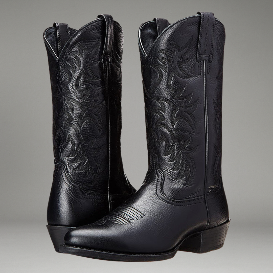 Women’s Cowboy Boots with Pointed Toe and Stacked Heel