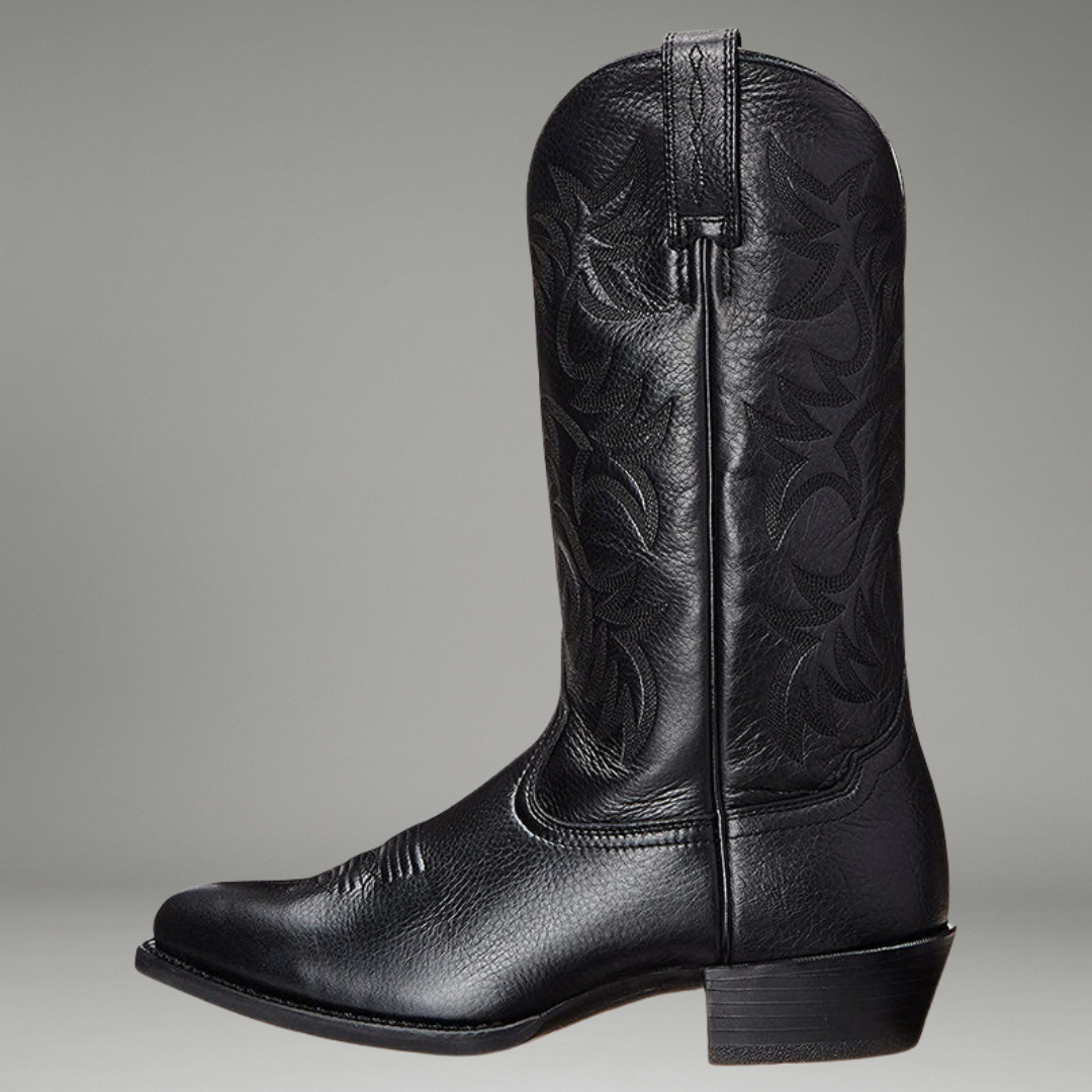 Women’s Cowboy Boots with Pointed Toe and Stacked Heel