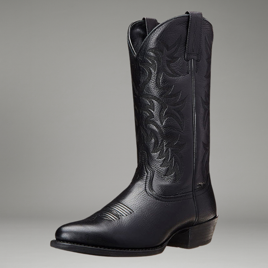 Women’s Cowboy Boots with Pointed Toe and Stacked Heel