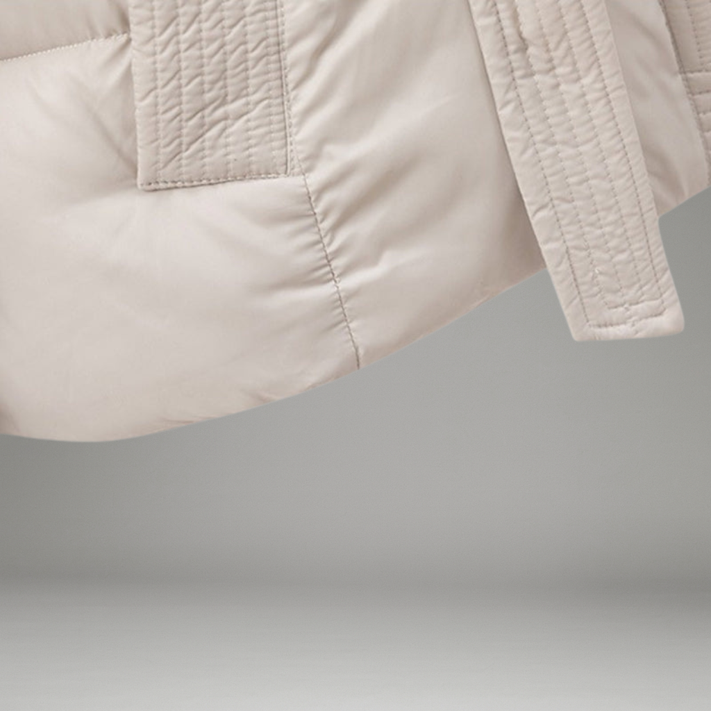 Women’s Hooded Jacket with Dual Closure and Tie Belt