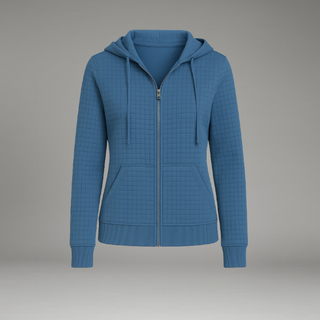 Women’s Hoodie Jacket with Zip Closure and Front Kangaroo Pockets