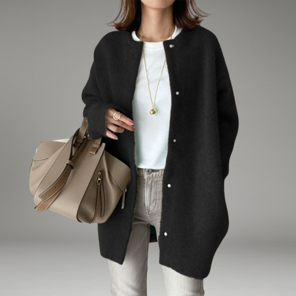 Women’s Knit Cardigan with Button Front and Side Pockets