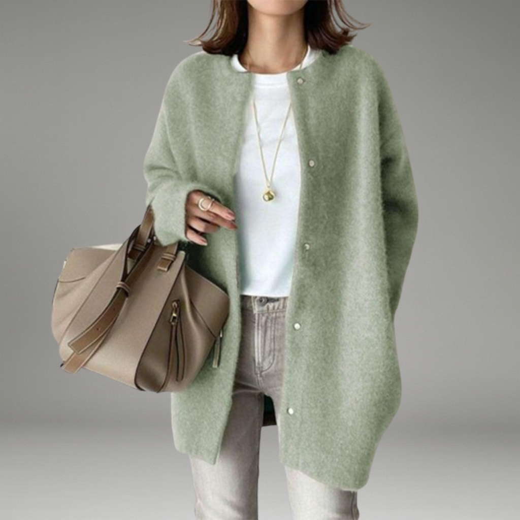 Women’s Knit Cardigan with Button Front and Side Pockets