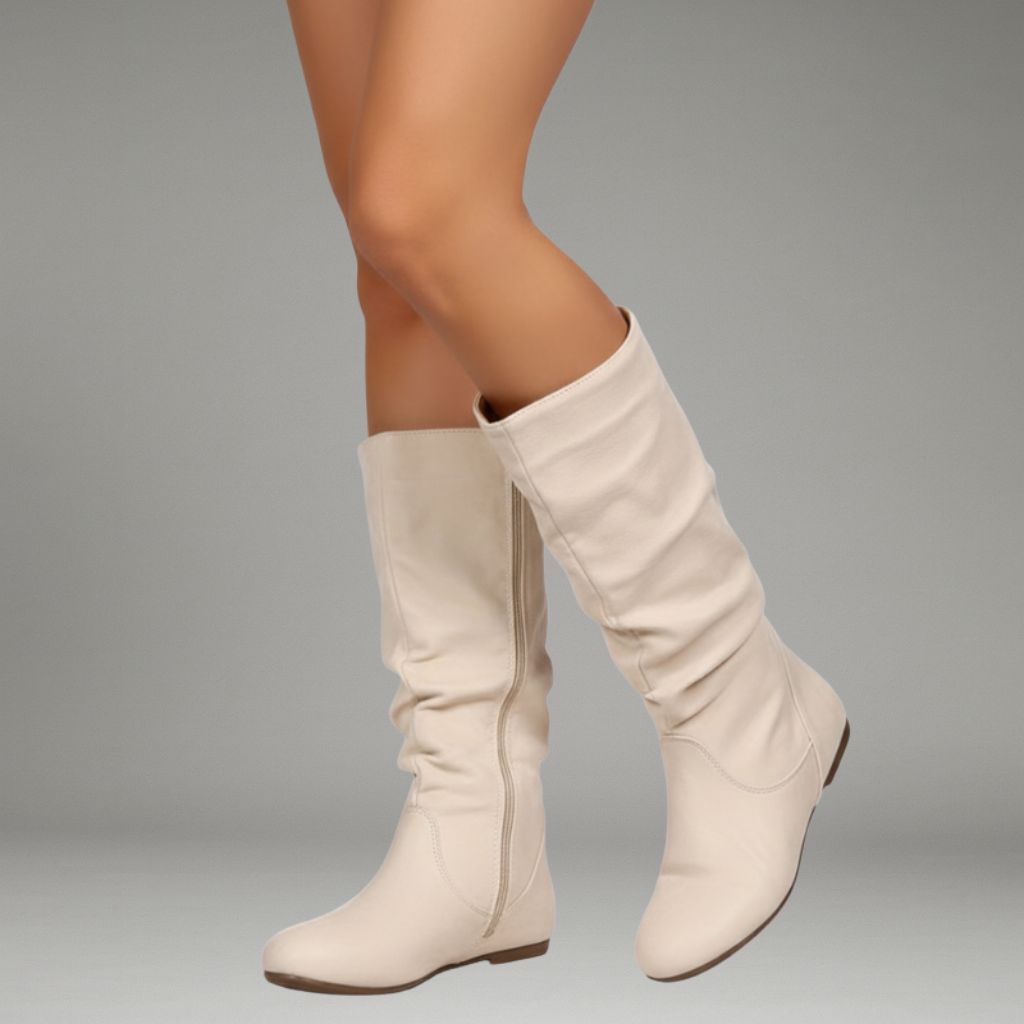 Women’s Mid-Calf Boots with Side Zip and Flat Sole