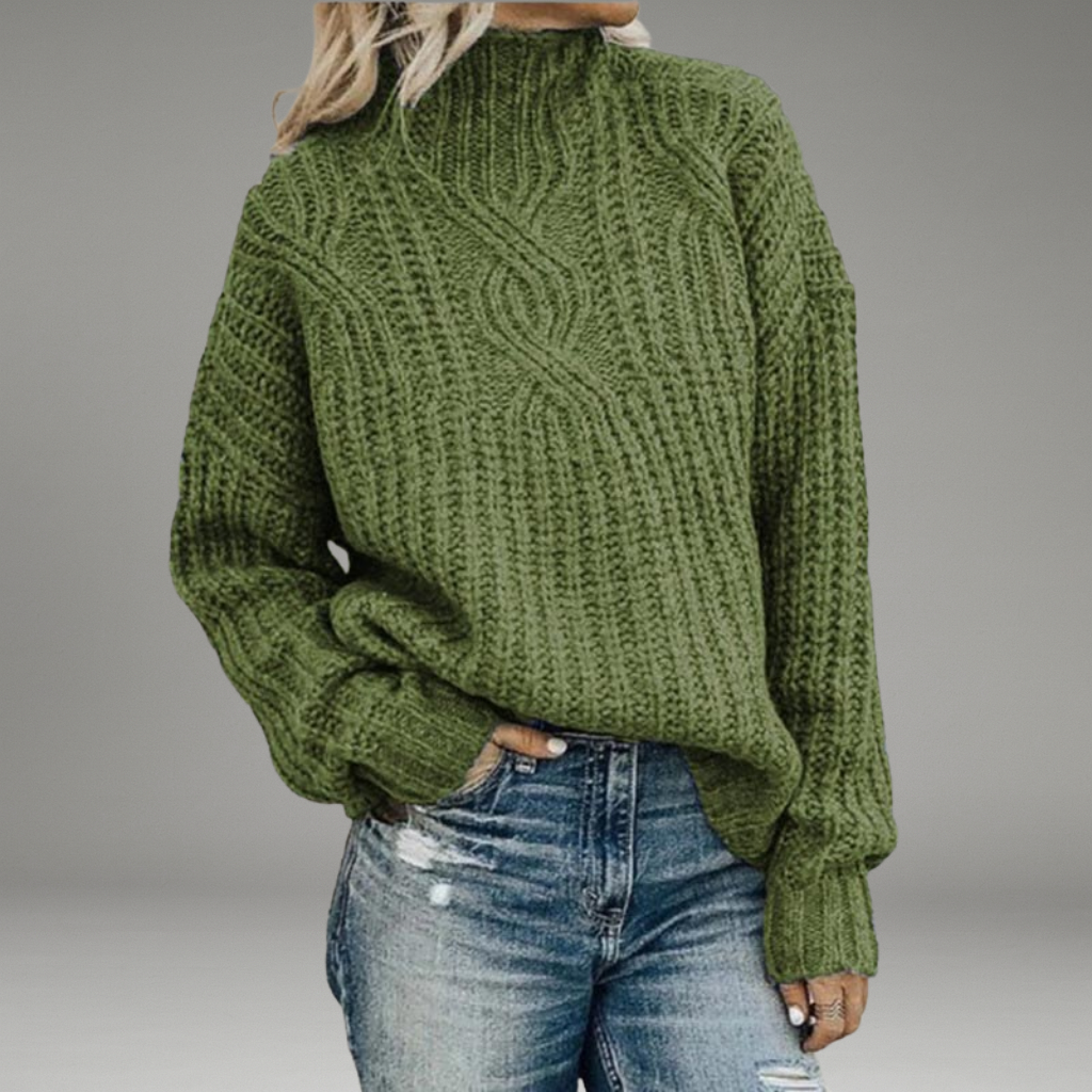 Women’s Pullover Jumper with Round Neck and Long Sleeves