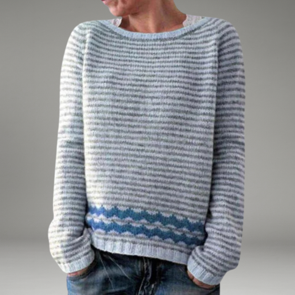 Women’s Pullover Jumper with Round Neckline and Long Sleeves