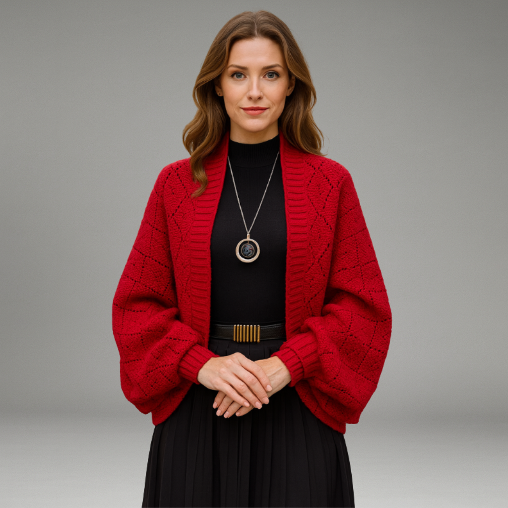 Women’s Shawl Cardigan with Open Front and Long Sleeves