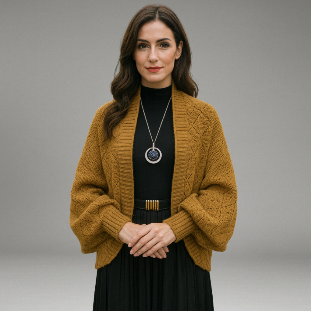 Women’s Shawl Cardigan with Open Front and Long Sleeves