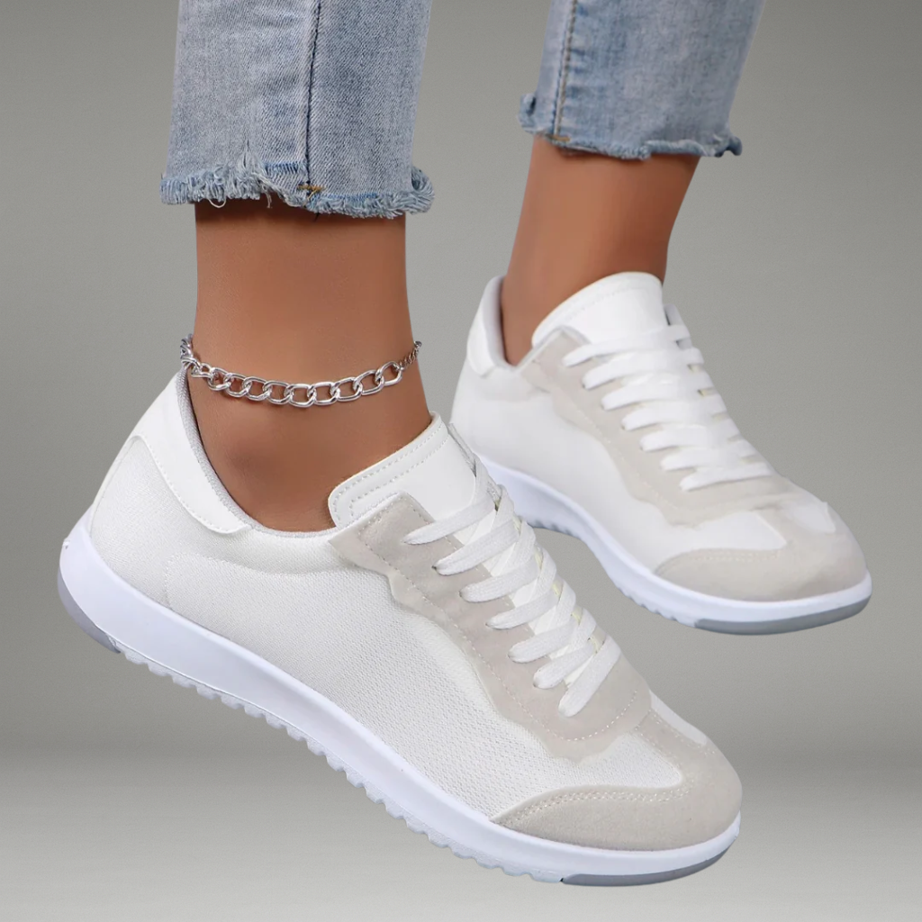 Women’s Sneakers with Elastic Side Panels and Slip-On Design