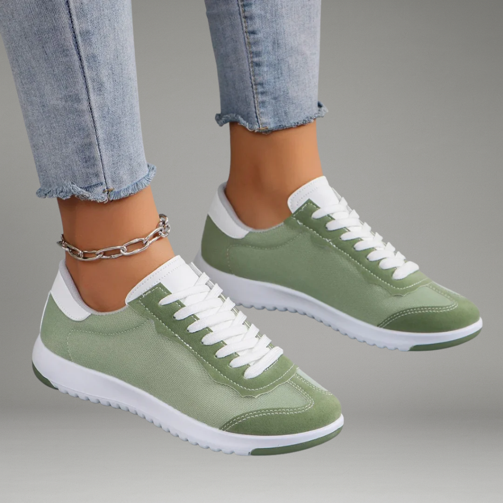 Women’s Sneakers with Elastic Side Panels and Slip-On Design
