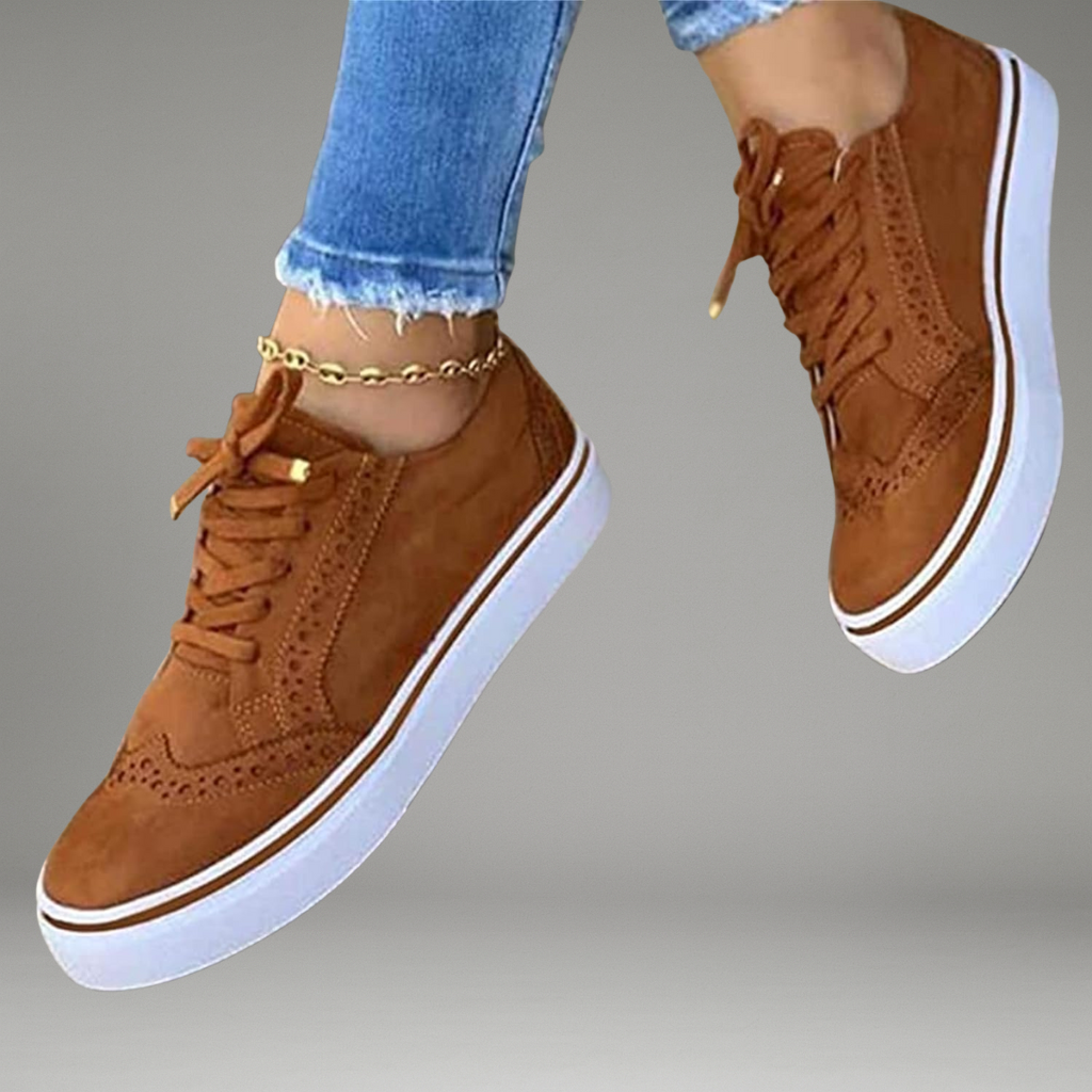 Women’s Sneakers with Lace-up Closure and Structured Sole