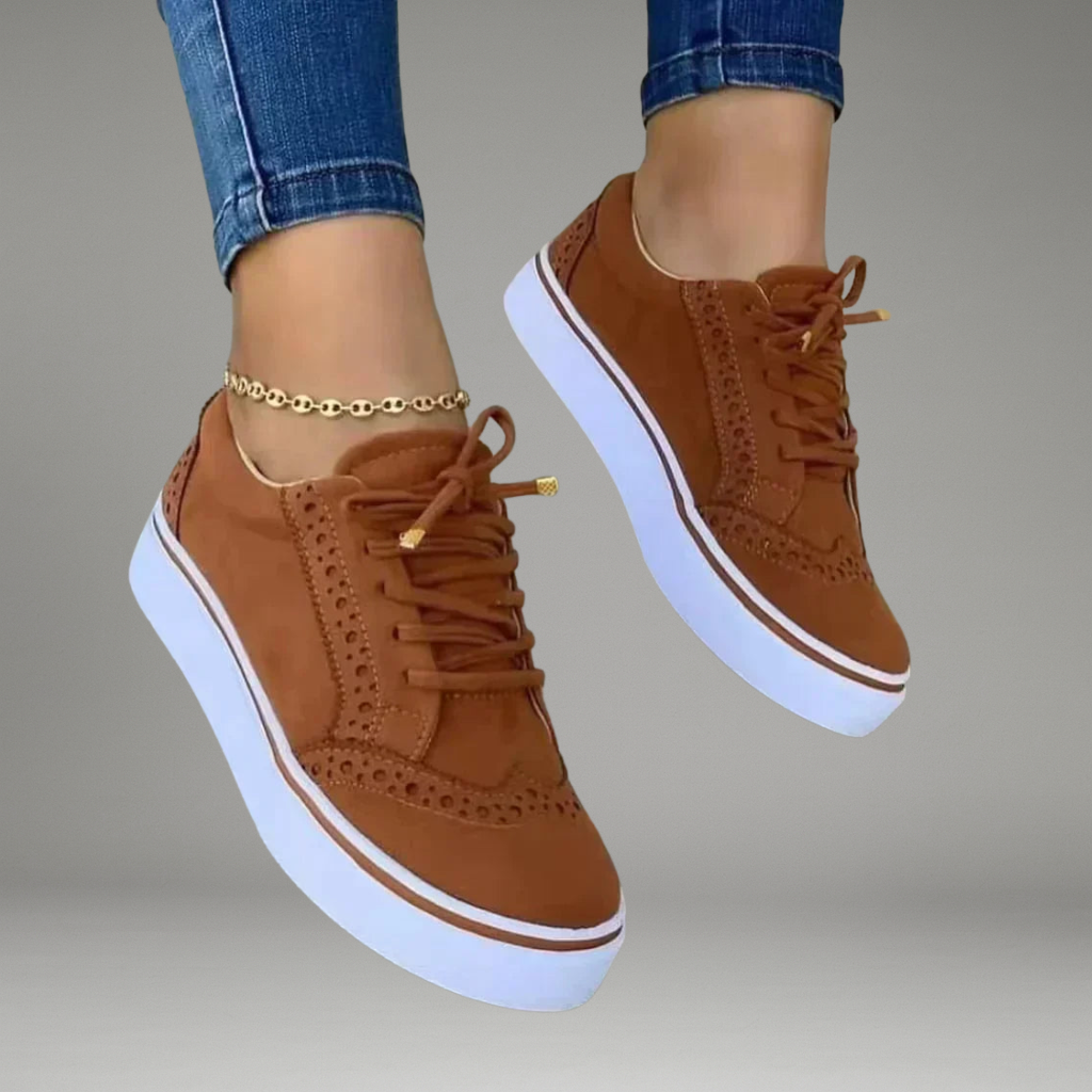 Women’s Sneakers with Lace-up Closure and Structured Sole