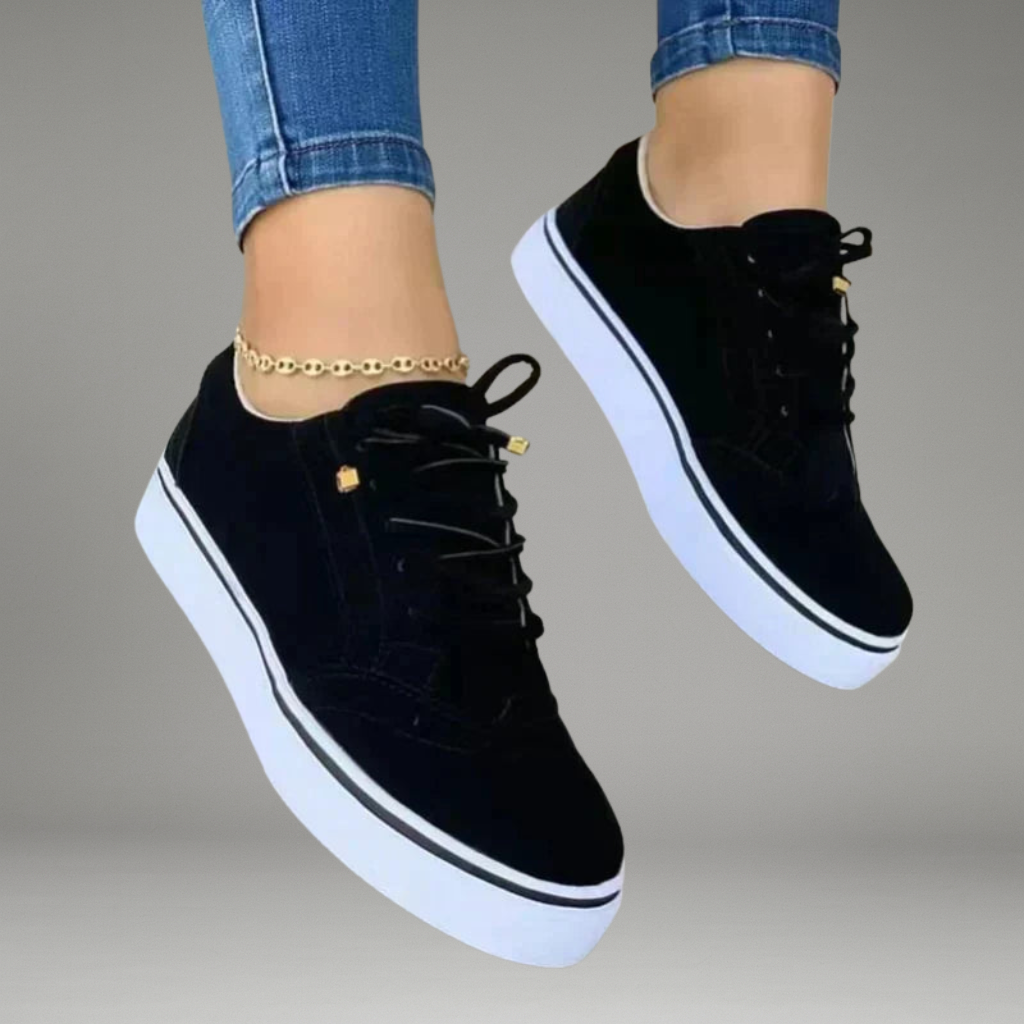 Women’s Sneakers with Lace-up Closure and Structured Sole
