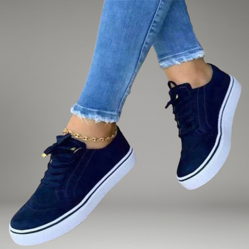 Women’s Sneakers with Lace-up Closure and Structured Sole