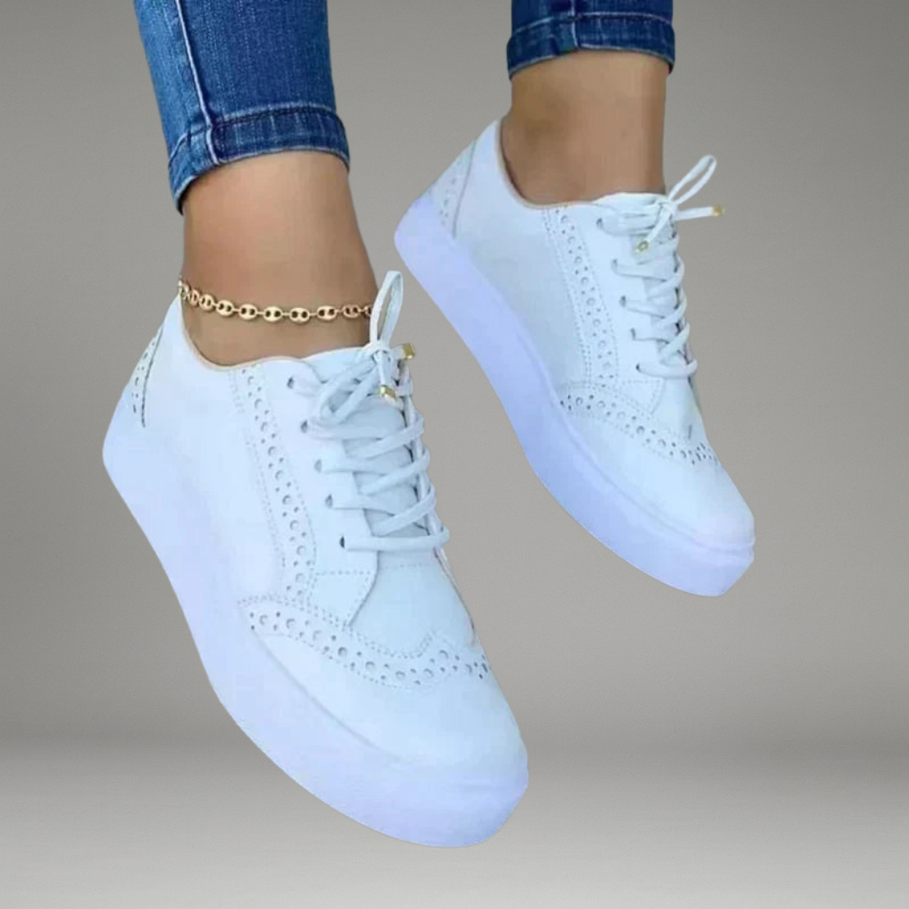 Women’s Sneakers with Lace-up Closure and Structured Sole