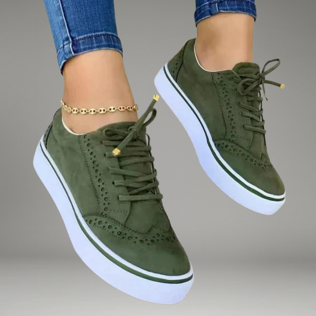 Women’s Sneakers with Lace-up Closure and Structured Sole