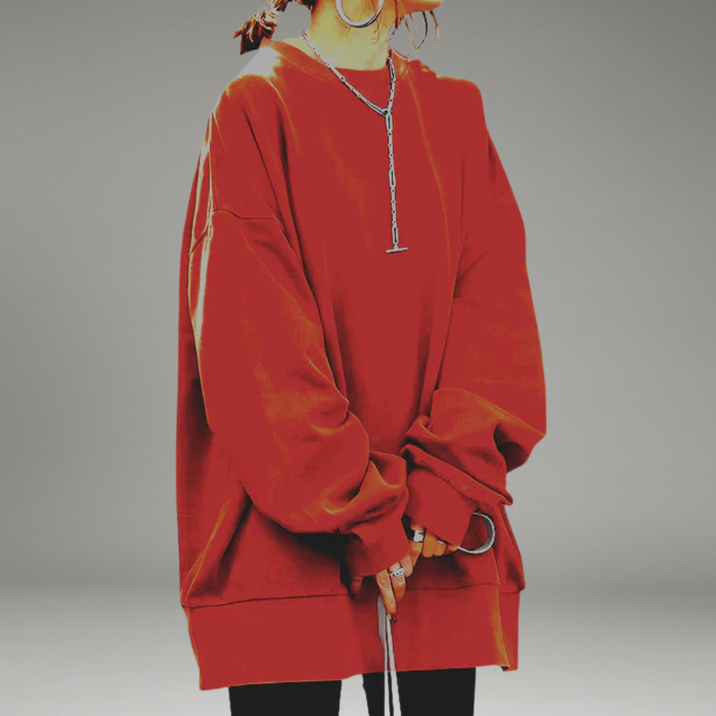 Women’s Jumper with Round Neckline and Long Sleeves