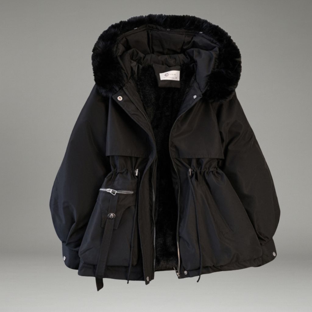 Women’s Winter Parka with Hood and Flap Pockets