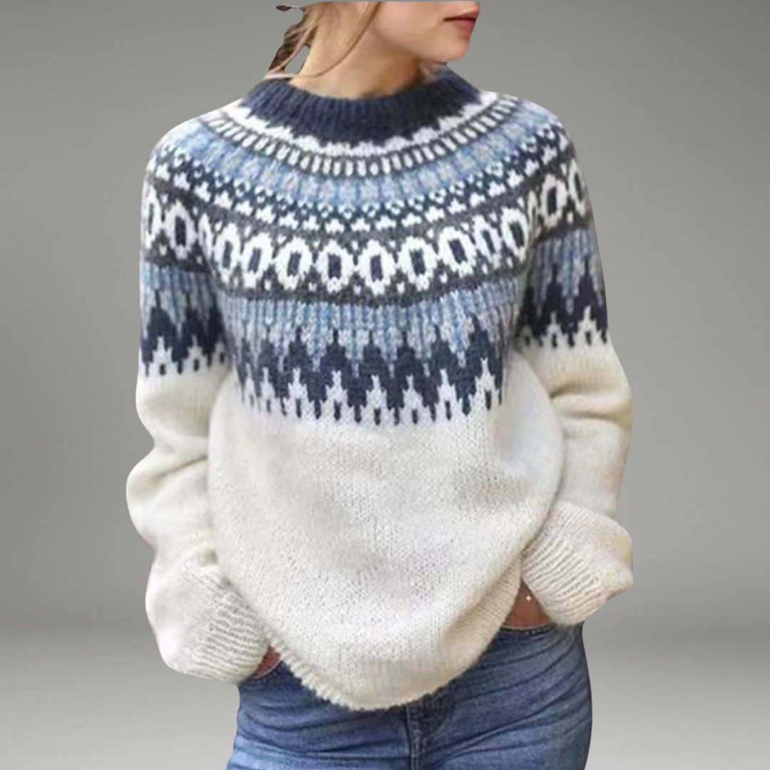 Women’s Pullover Jumper with Crew Neckline and Long Sleeves