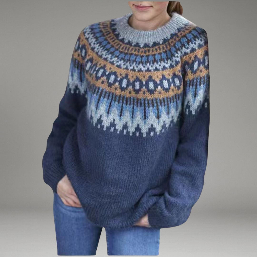 Women’s Pullover Jumper with Crew Neckline and Long Sleeves