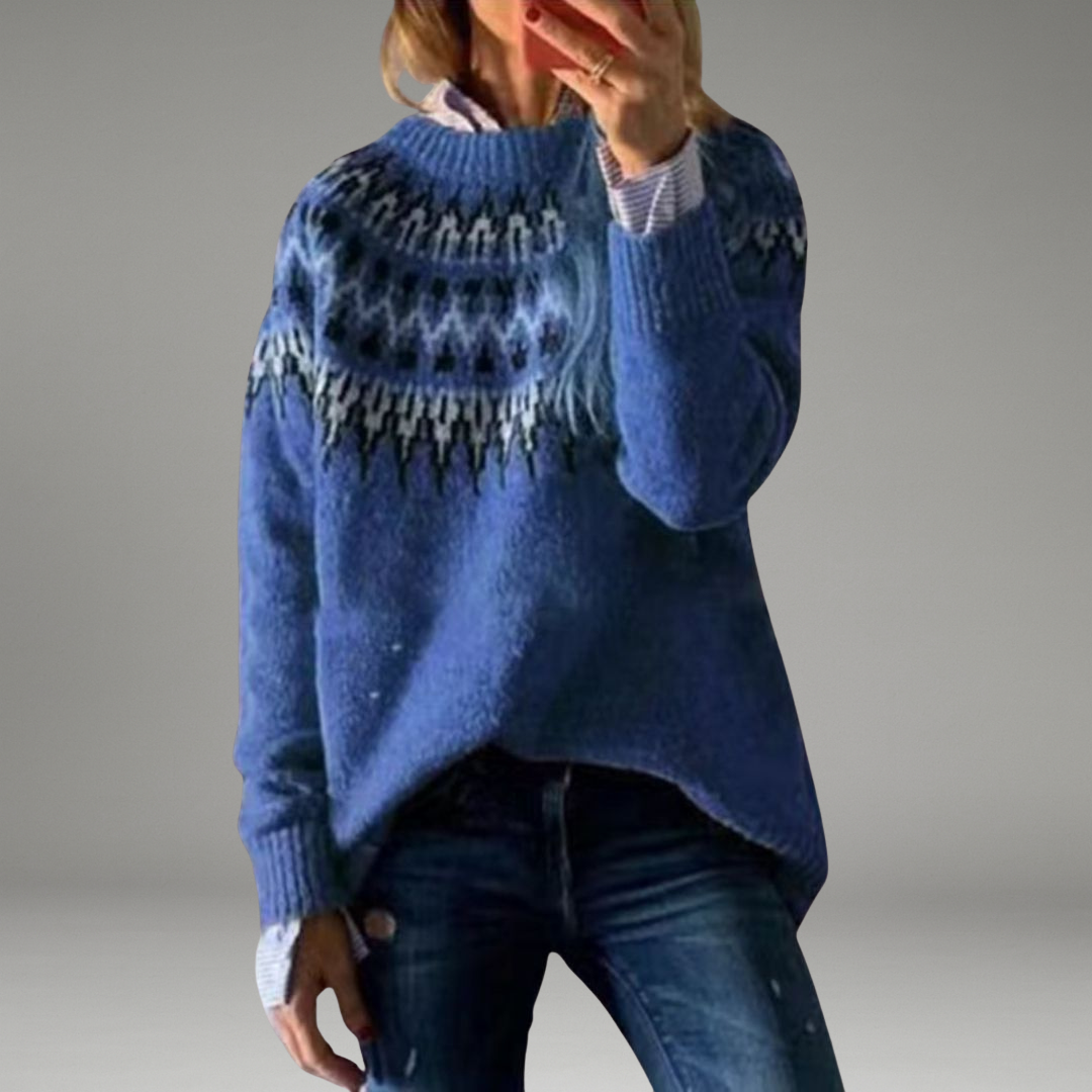 Women’s Pullover Jumper with Crew Neckline and Long Sleeves