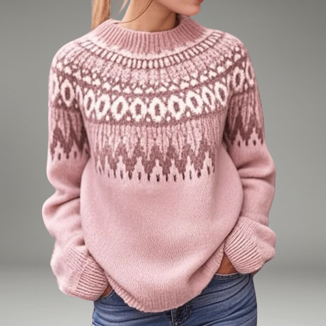 Women’s Pullover Jumper with Crew Neckline and Long Sleeves