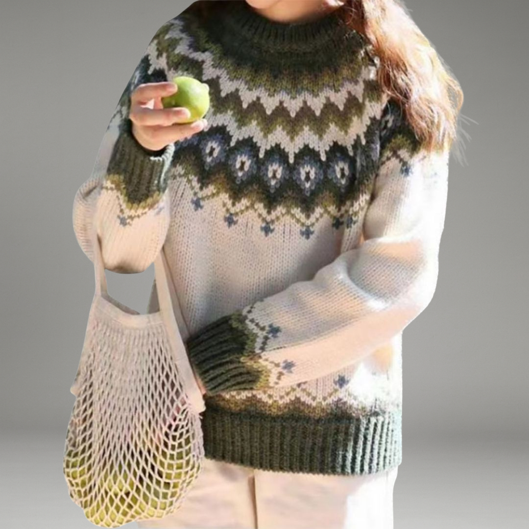 Women’s Pullover Jumper with Crew Neckline and Long Sleeves