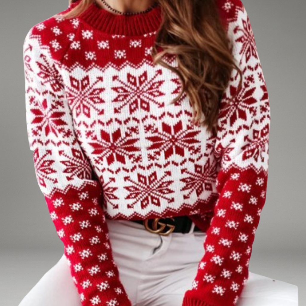 Women’s Jumper with Crew Neck and Ribbed Cuffs