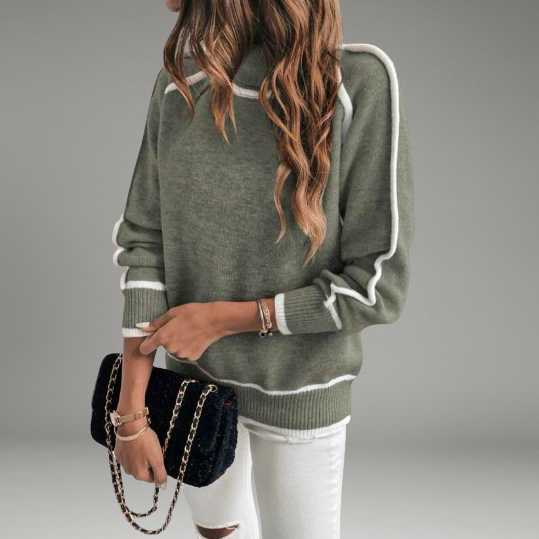 Women’s Long-Sleeve Jumper Top with Round Neckline