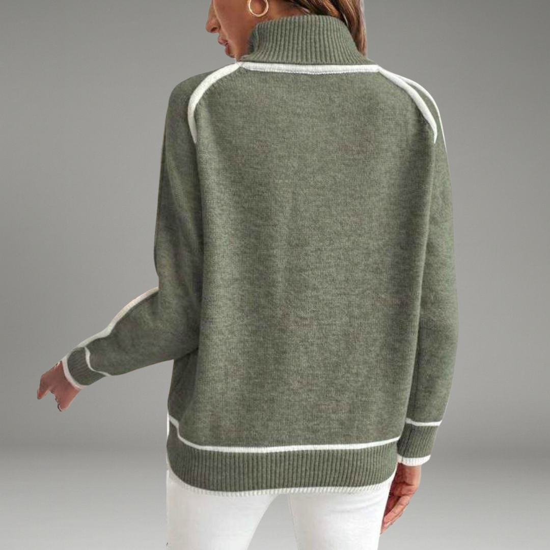 Women’s Long-Sleeve Jumper Top with Round Neckline