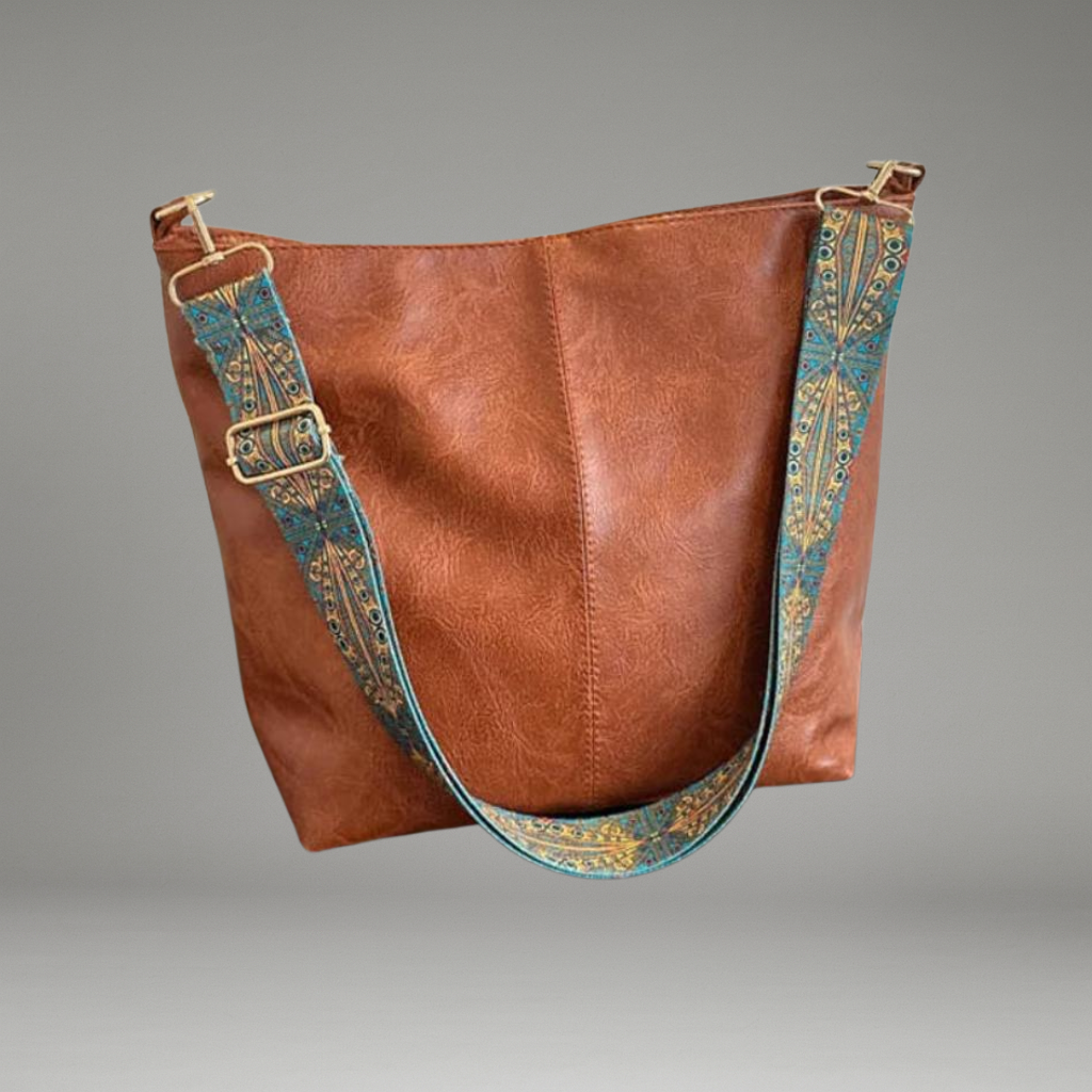 Women’s Shoulder Bag with Flap Closure and Adjustable Strap