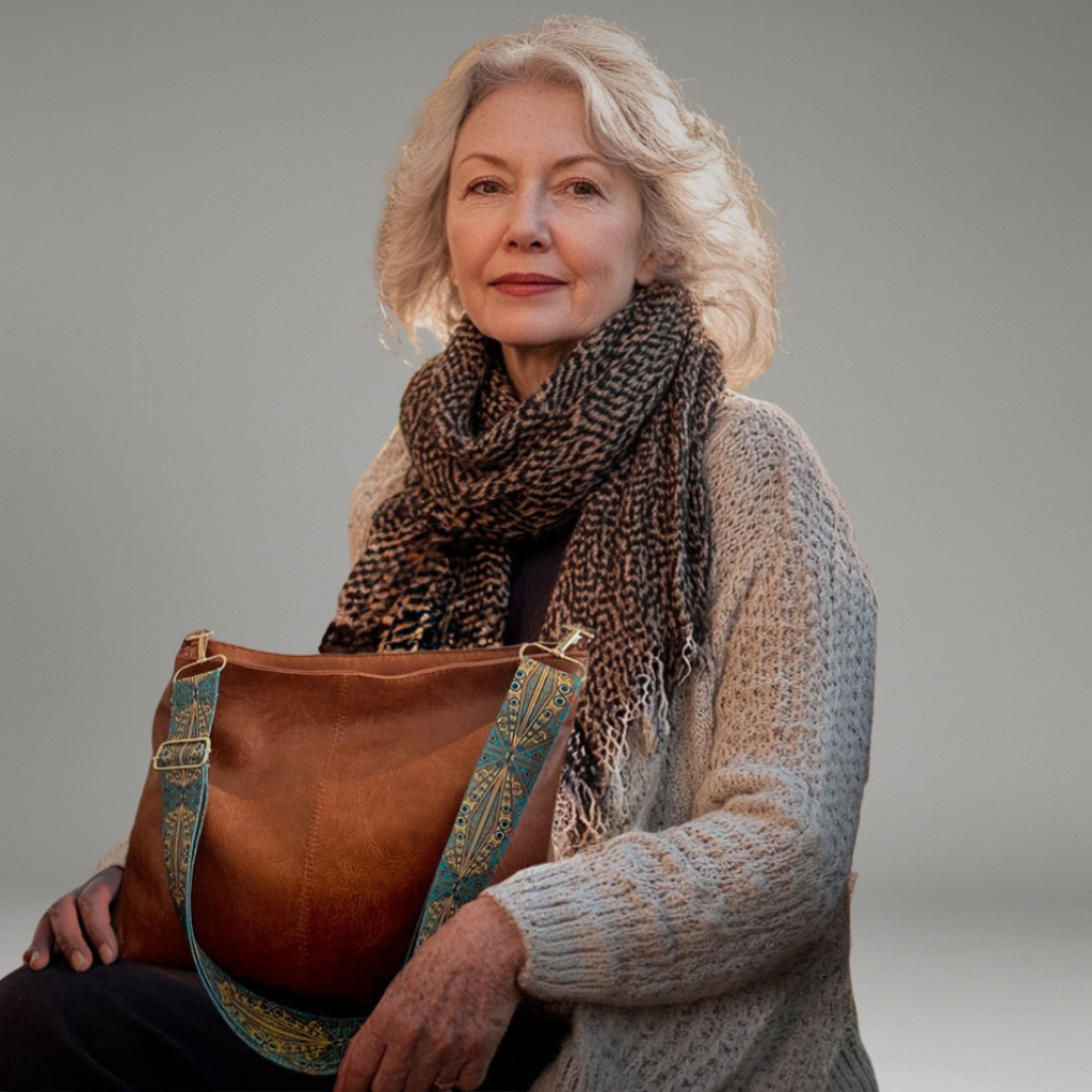 Women’s Shoulder Bag with Flap Closure and Adjustable Strap