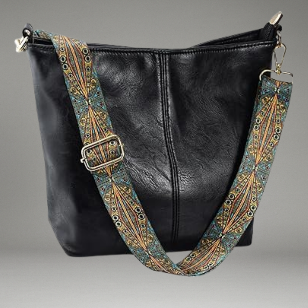 Women’s Shoulder Bag with Flap Closure and Adjustable Strap