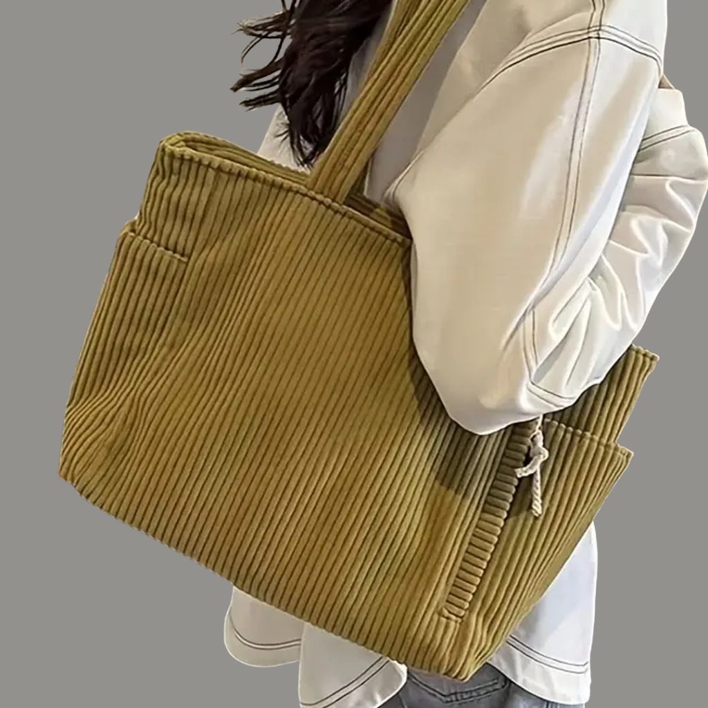 Women’s Tote Bag with Top Opening and Exterior Pockets